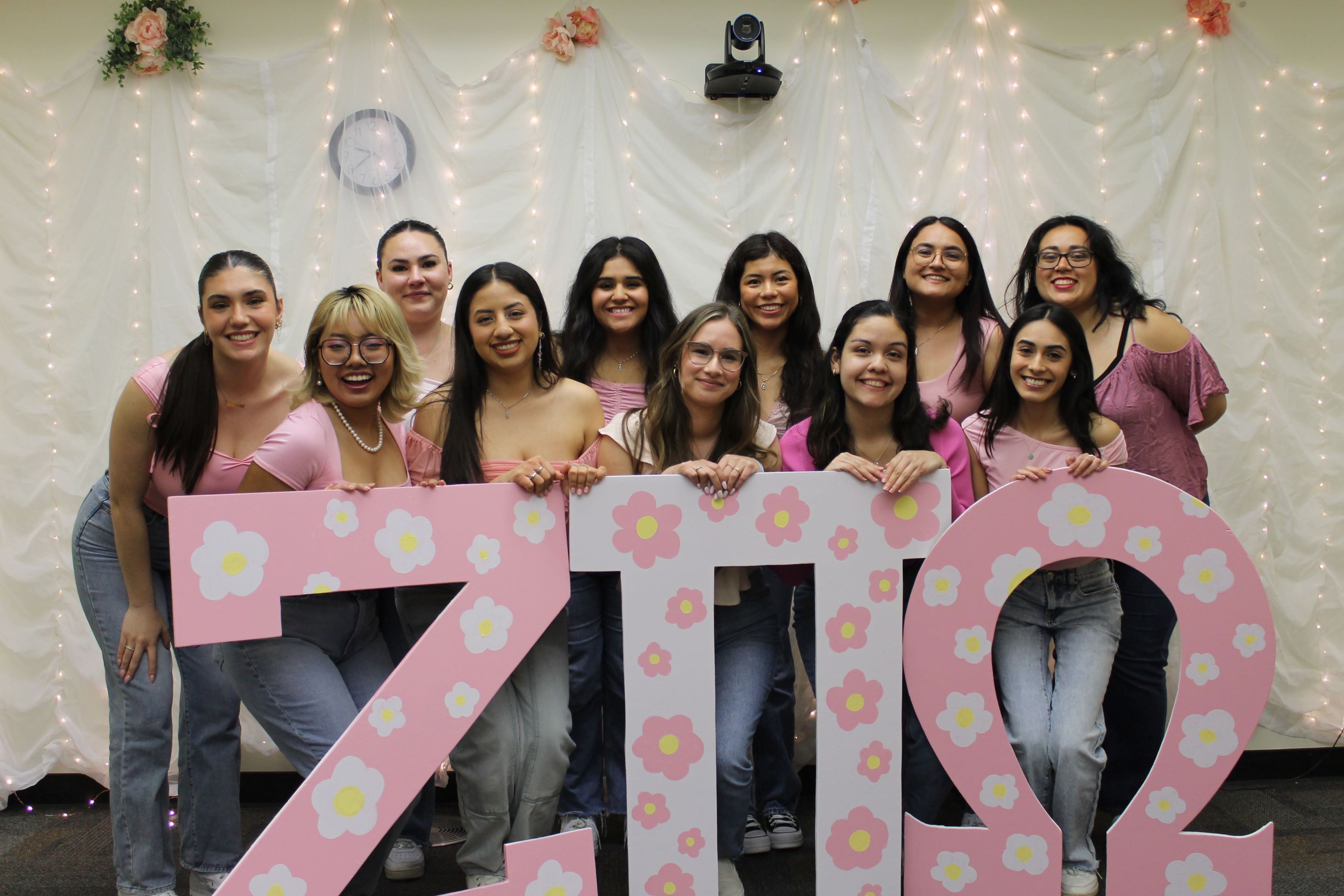 Group picture of ZPO with their large greek letters